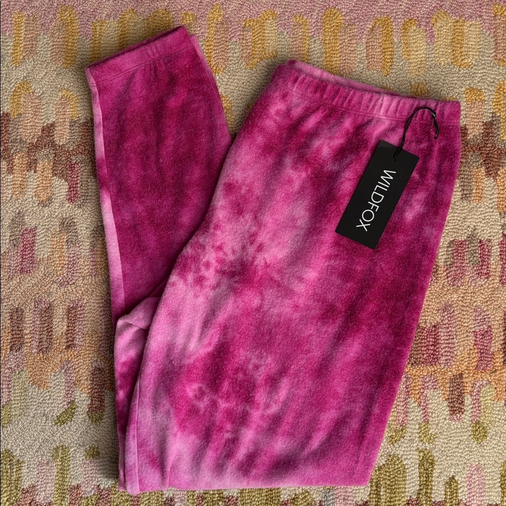 Wildfox Love Potion Knox Tie Dye Wash Hot Pink Knit Joggers LG NWT cozy comfy - Picture 13 of 14